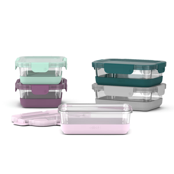 Ello Duraglass 7-Cup Round Meal Prep Food Storage Container, Watercress
