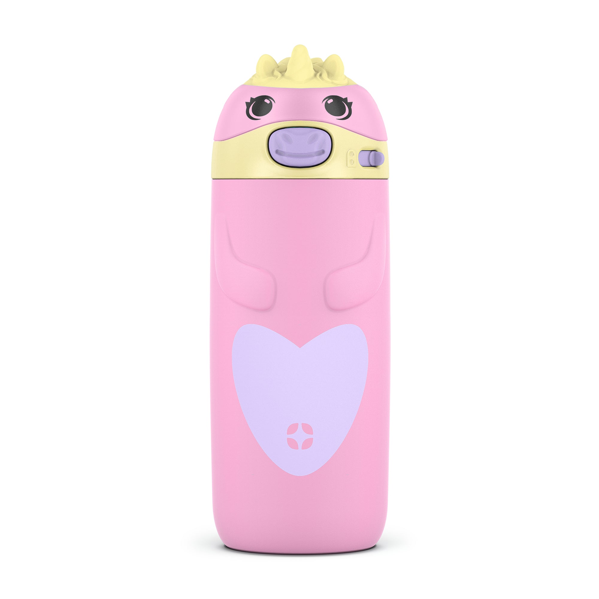 Ello, 12oz Ellies Stainless Steel Kids Water Bottle, Pig Pink