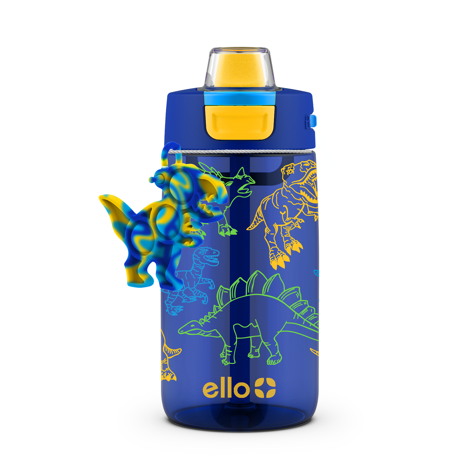 Ello Colby Pop! 14oz Tritan Kids Water Bottle with Fidget Toy, 3-Pack