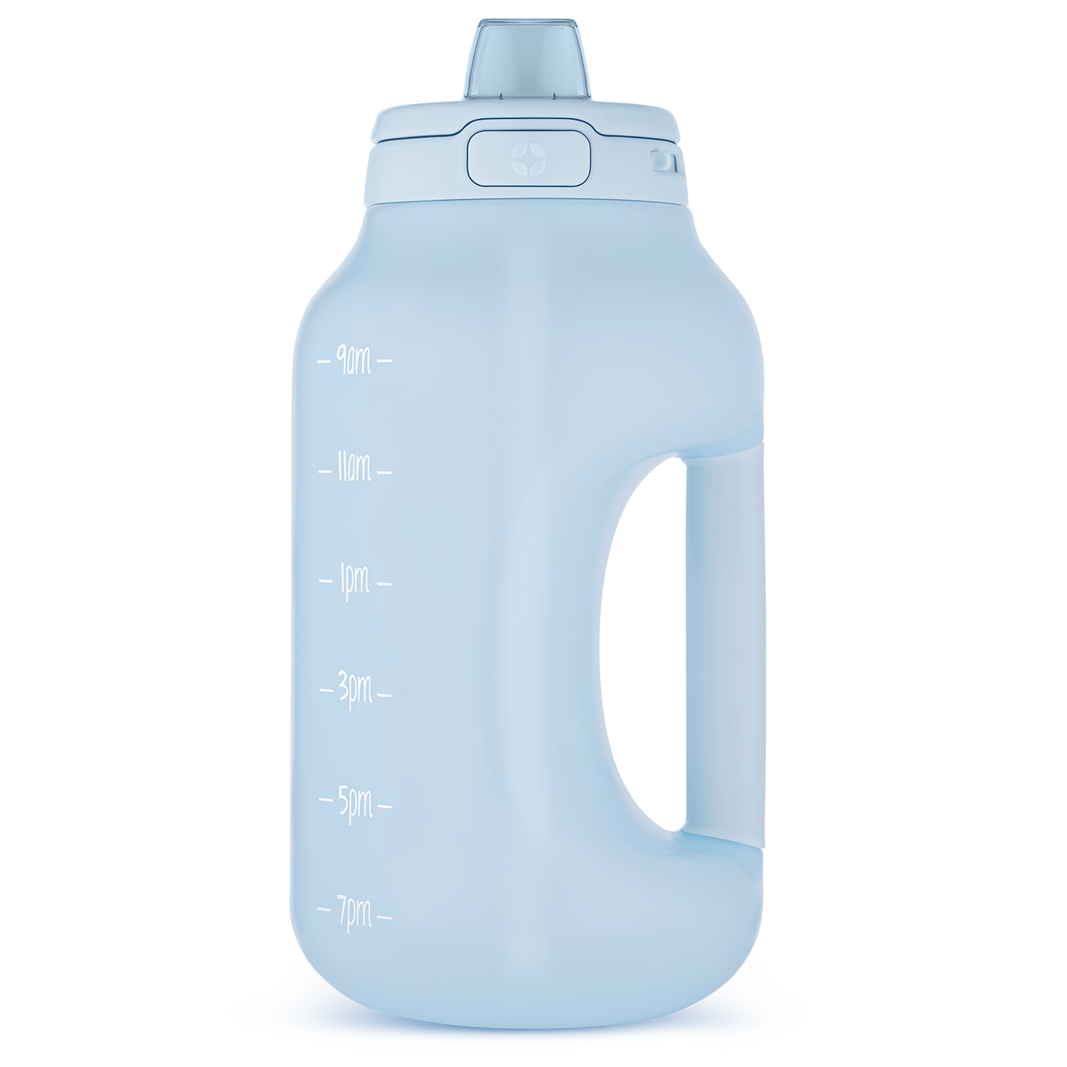 Choice 128 oz. Polypropylene Beverage Pitcher with Blue Lid and Handle