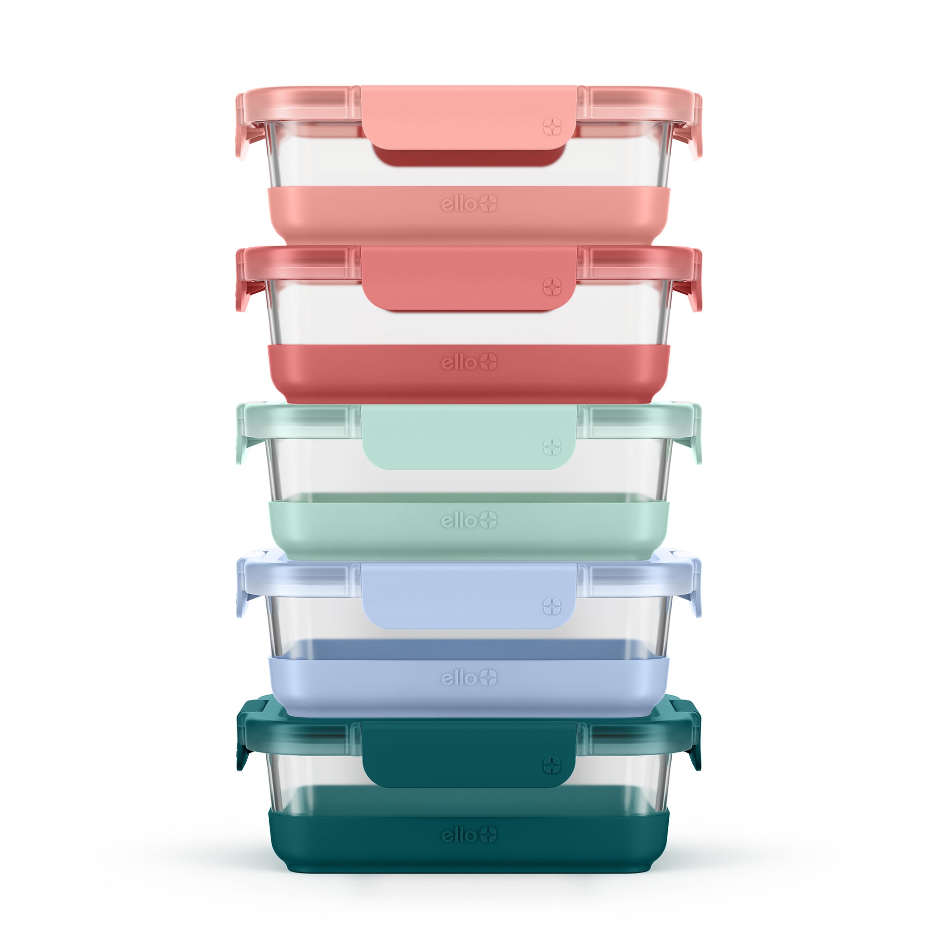 Ello Duraglass Refresh™ Meal Prep Containers, Set of 5