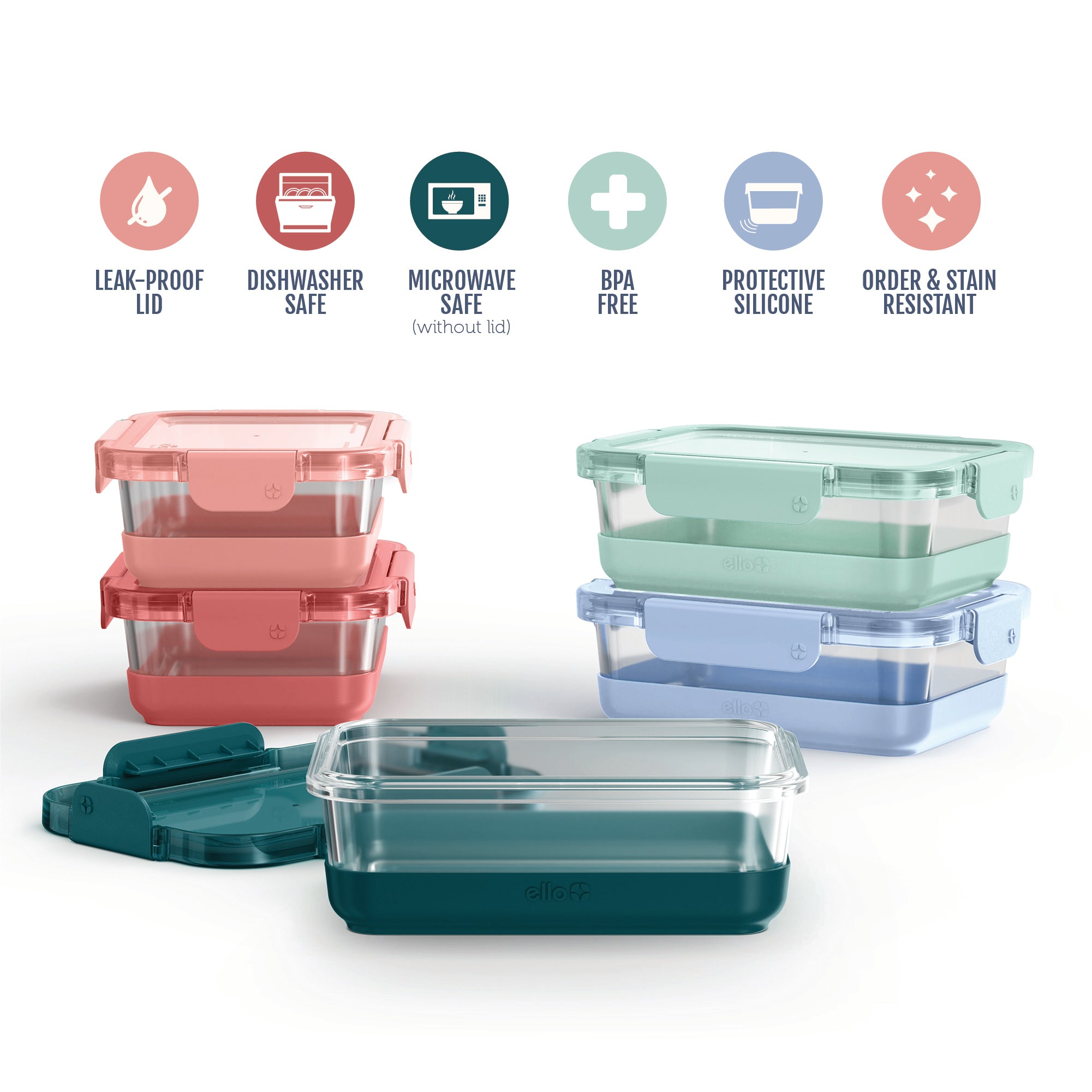 Ello Duraglass Refresh Meal Prep Containers - Thumbnail 2