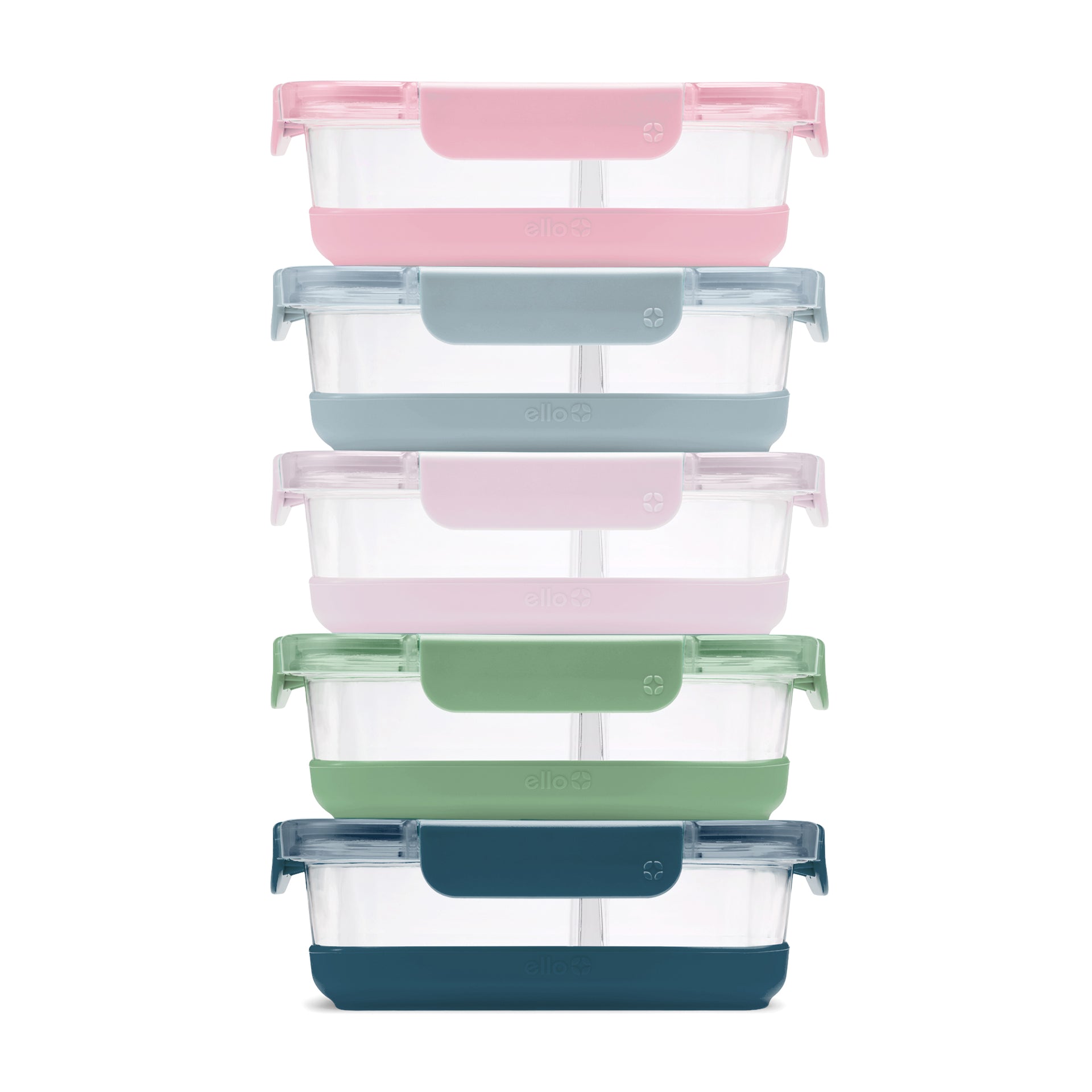 Ello Duraglass Refresh™ Meal Prep Containers, Set of 5