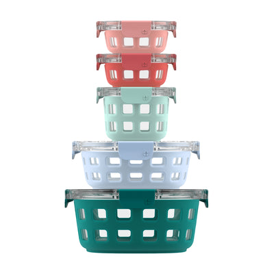Ello Duraglass™ Round Meal Prep Containers, Set of 5