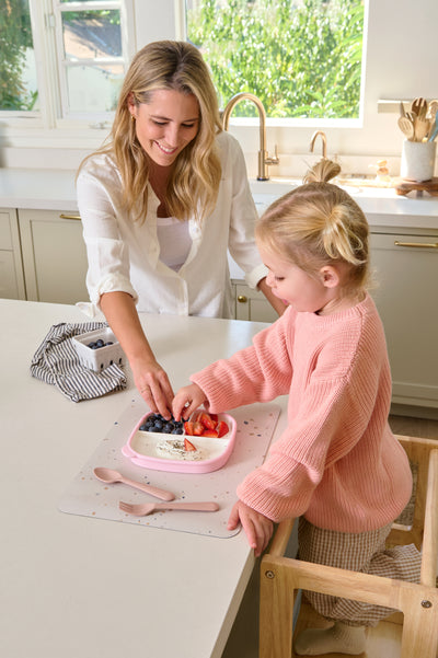 Clean Start Toddler Ceramic Divided Breakfast Plate - 2 Pack