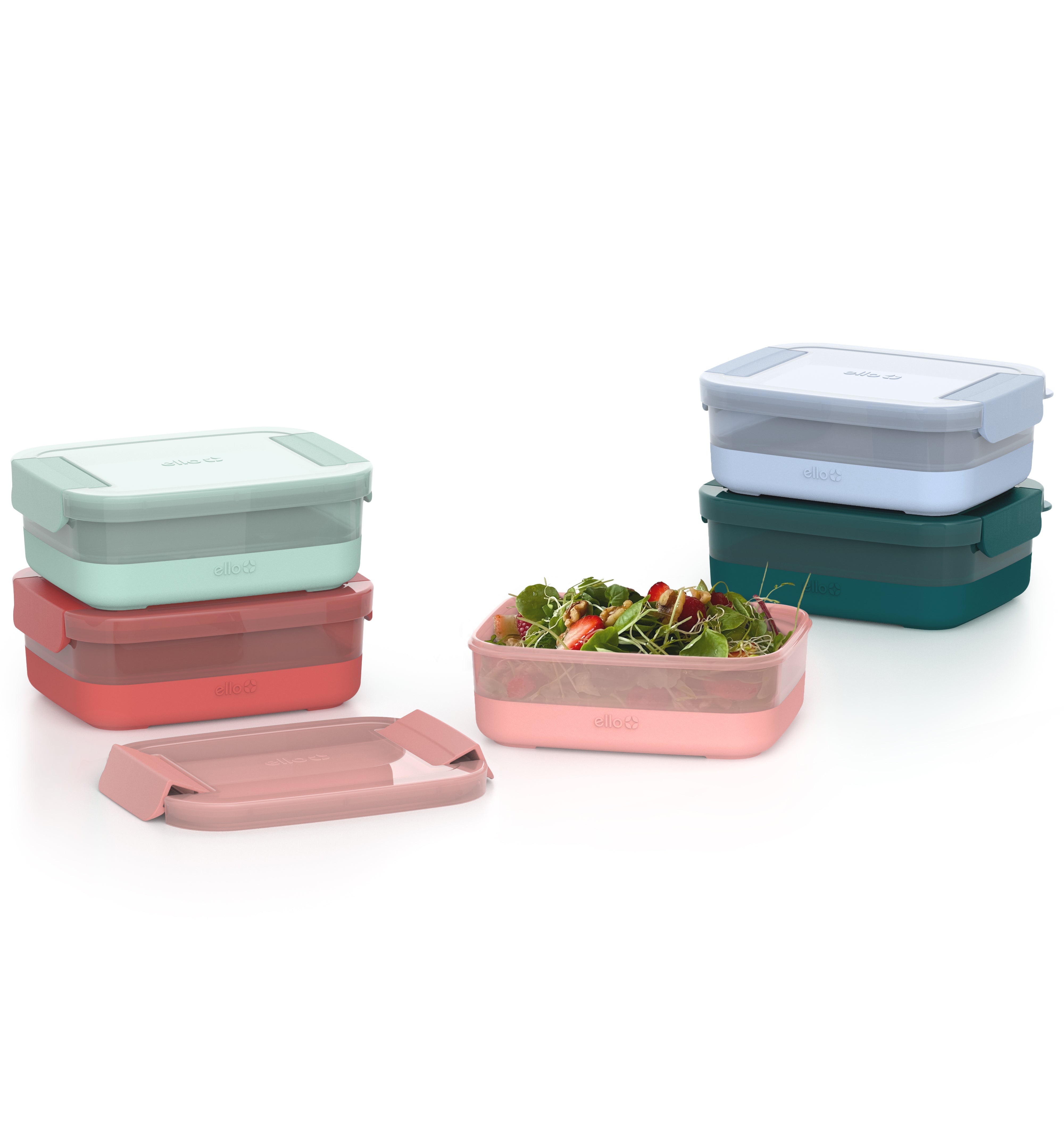 Plastic Food Storage Containers with Soft Base, Set of 5 - Thumbnail 2