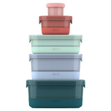 Plastic Food Storage Containers with Soft Base, Mixed Set of 5