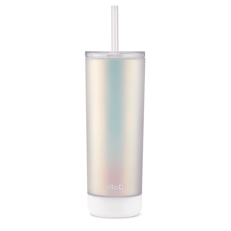 Ello Nova 2-Pack Glass Tumbler with Straw, Sandbar & Coppertone