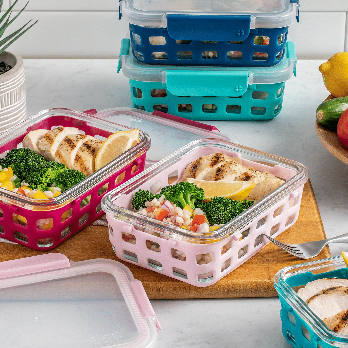 Meal Prep Glass Storage Containers With Silicone Lids Gripso