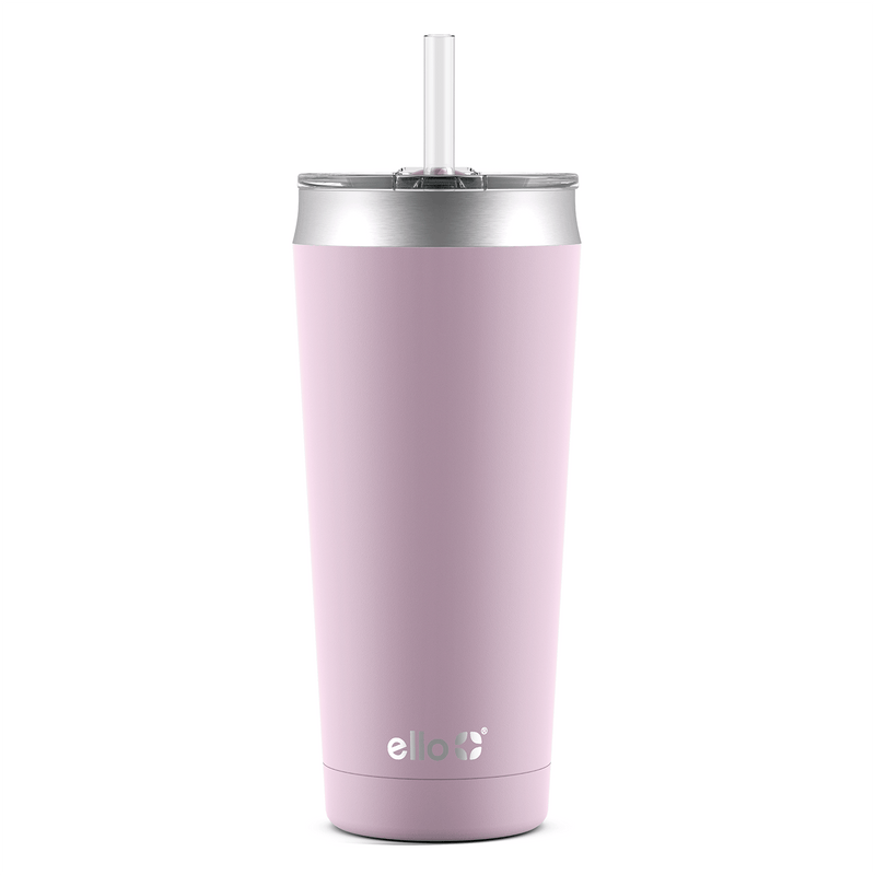 Cupture Stainless Steel Skinny Insulated Tumbler Cup with Lid and Reusable Straw - 16 oz (White Marble)
