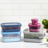 Plastic Food Storage Containers with Soft Base, Set of 5