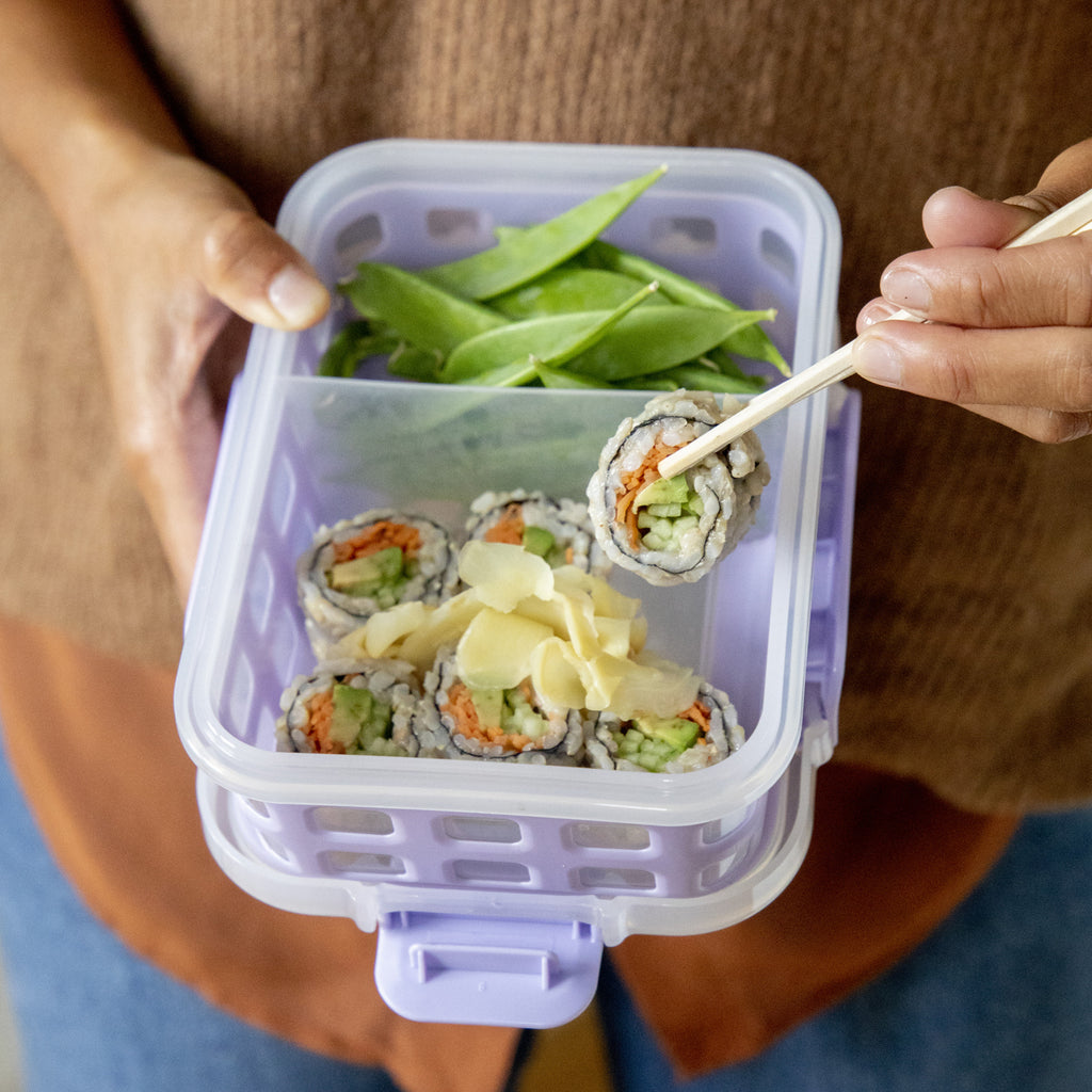 Ello Plastic Salad Bento Set Mauve