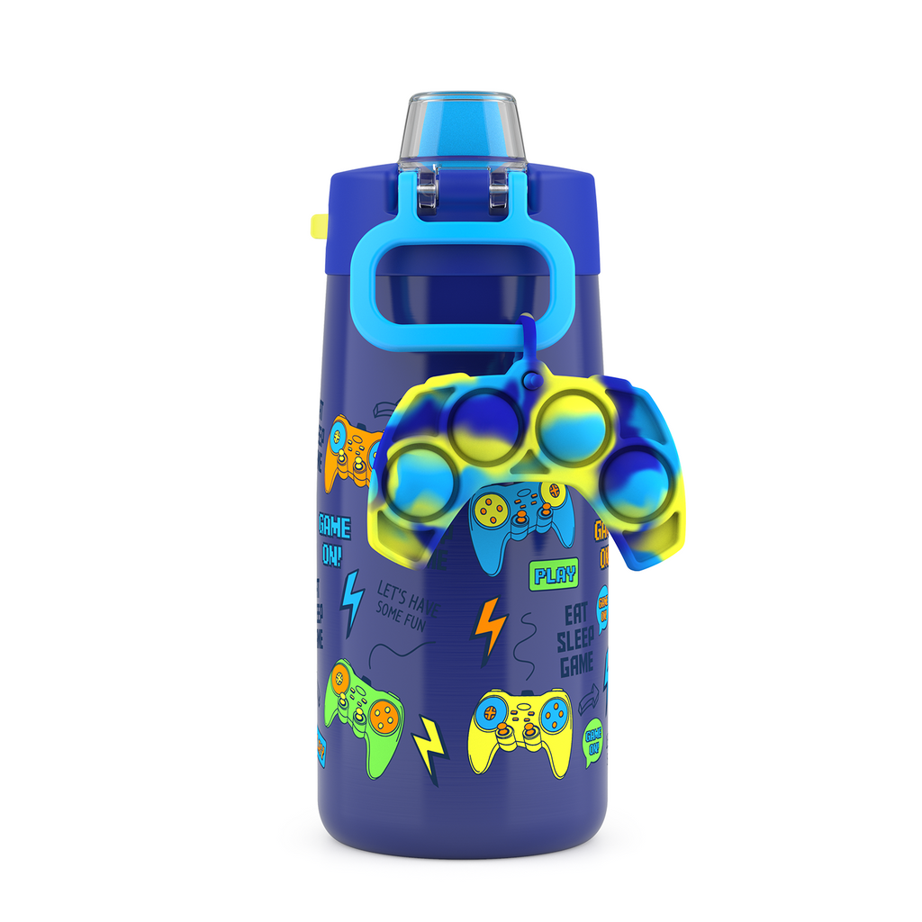 Ello Colby Pop! 14oz Tritan Kids Water Bottle with Fidget Toy, 3