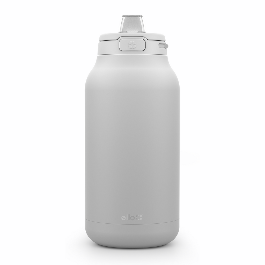 Half Gallon 64oz Water Bottle With Straw Lid Strap and Holder Bpa