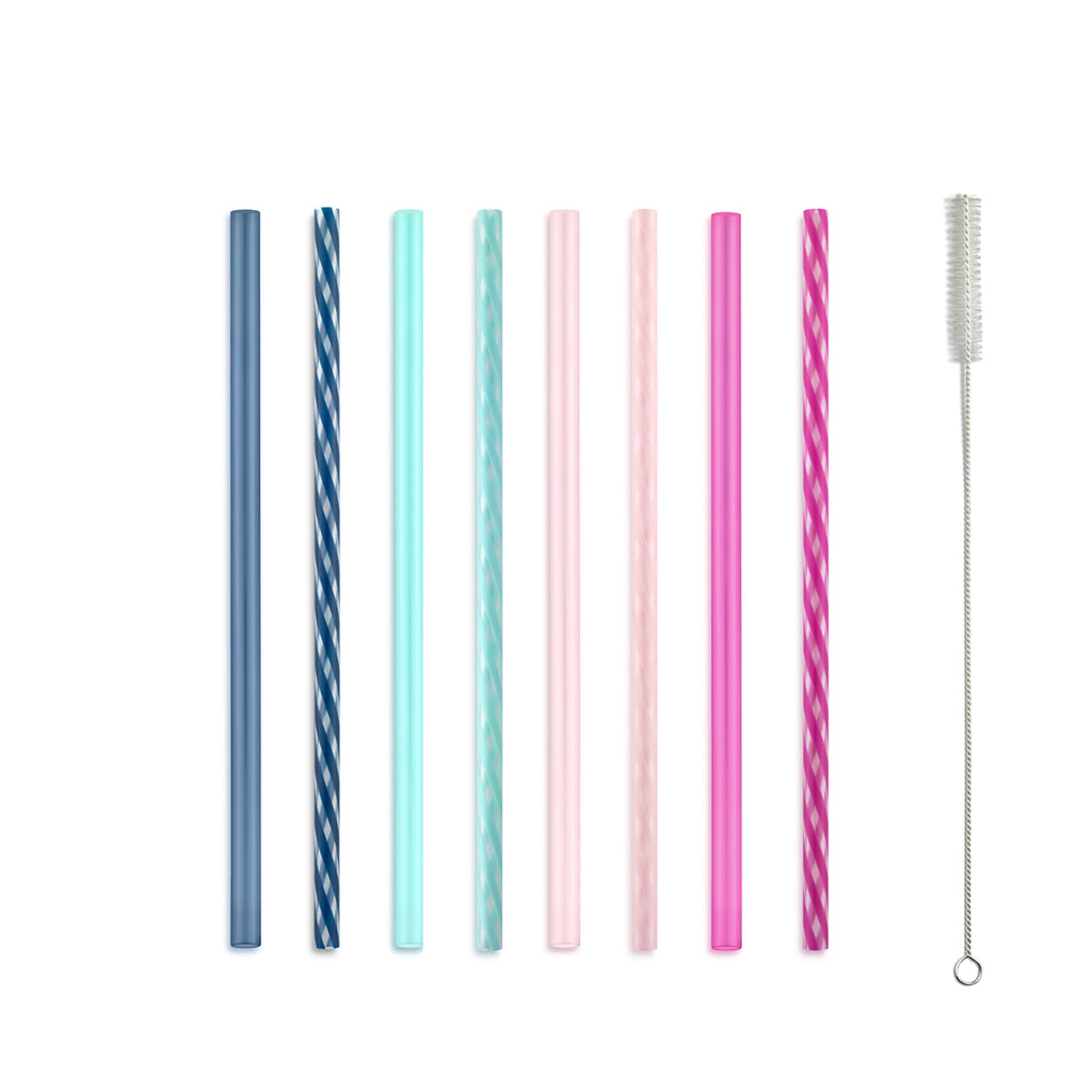  10 Pieces Glass Straw Tips Cover Reusable Drinking